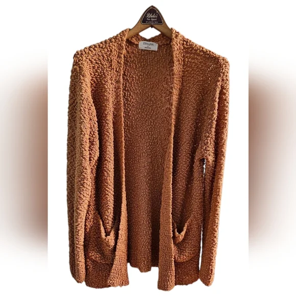 Zenana 'Falling For You' Full Size Open Front Popcorn Cardigan - Picture 1 of 8